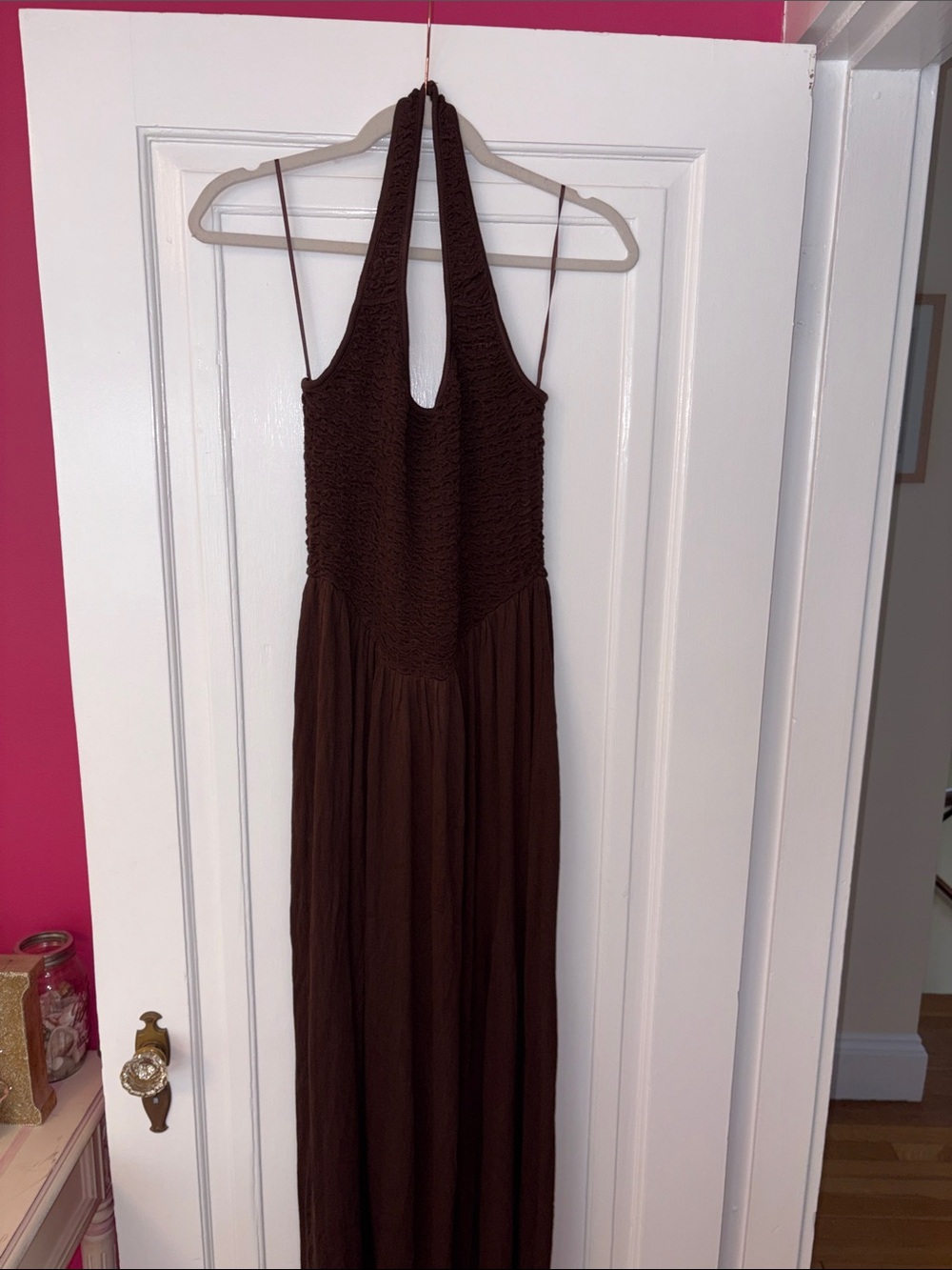 Brown Halter Maxi Dress - Women
